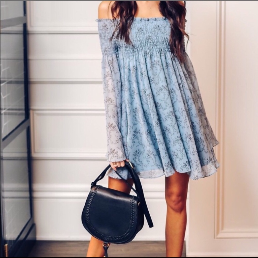 SOLD ******Ruched Bell Sleeve Dress